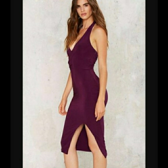 Halter Dress w/ Slit - Picture 5 of 11